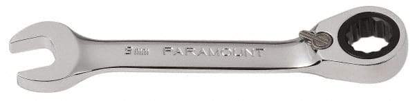 Paramount - 9mm 12 Point Combination Wrench - 15° Head Angle, 3-21/32" OAL, Chrome Vanadium Steel, Polished Finish - USA Tool & Supply