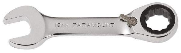 Paramount - 15mm 12 Point Combination Wrench - 15° Head Angle, 4-33/64" OAL, Chrome Vanadium Steel, Polished Finish - USA Tool & Supply