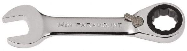 Paramount - 14mm 12 Point Combination Wrench - 15° Head Angle, 4-33/64" OAL, Chrome Vanadium Steel, Polished Finish - USA Tool & Supply