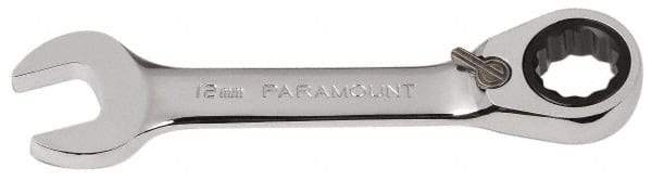 Paramount - 12mm 12 Point Combination Wrench - 15° Head Angle, 4-11/64" OAL, Chrome Vanadium Steel, Polished Finish - USA Tool & Supply