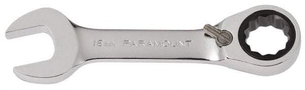 Paramount - 16mm 12 Point Combination Wrench - 15° Head Angle, 4-53/64" OAL, Chrome Vanadium Steel, Polished Finish - USA Tool & Supply