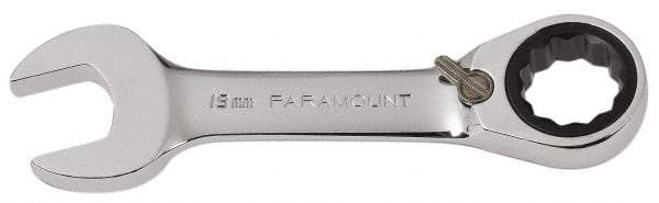 Paramount - 19mm 12 Point Combination Wrench - 15° Head Angle, 5-15/32" OAL, Chrome Vanadium Steel, Polished Finish - USA Tool & Supply