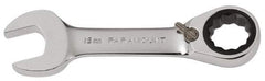 Paramount - 19mm 12 Point Combination Wrench - 15° Head Angle, 5-15/32" OAL, Chrome Vanadium Steel, Polished Finish - USA Tool & Supply