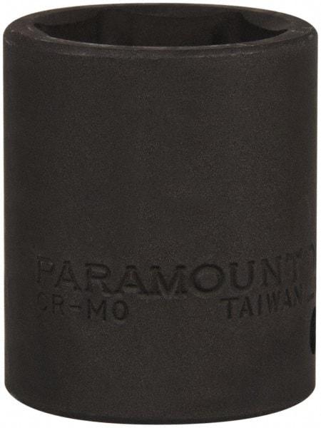 Paramount - 1/2" Drive 25mm Standard Impact Socket - 6 Points, 1-3/4" OAL - USA Tool & Supply