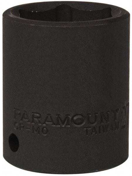 Paramount - 1/2" Drive 27mm Standard Impact Socket - 6 Points, 2" OAL - USA Tool & Supply