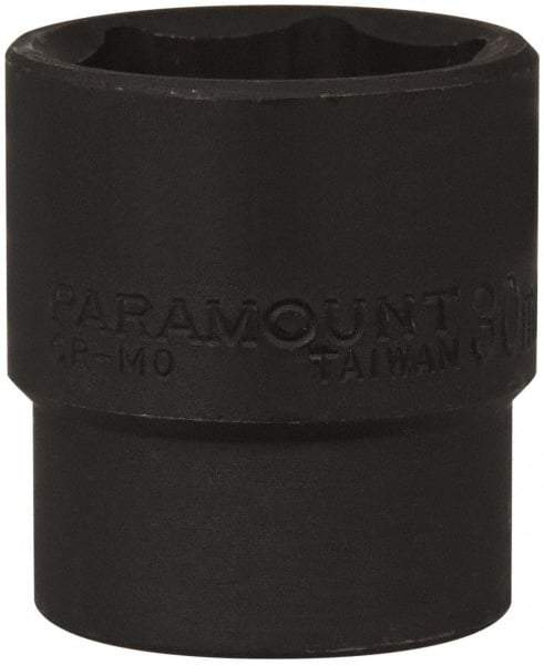 Paramount - 1/2" Drive 30mm Standard Impact Socket - 6 Points, 2" OAL - USA Tool & Supply