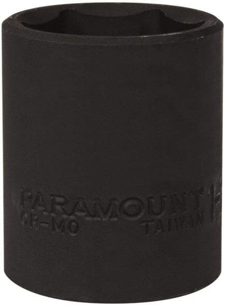 Paramount - 1/2" Drive 1-1/16" Standard Impact Socket - 6 Points, 1-3/4" OAL - USA Tool & Supply
