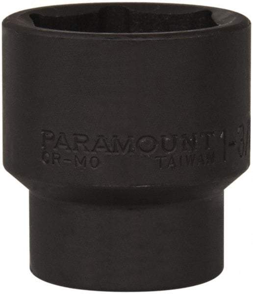 Paramount - 1/2" Drive 1-3/8" Standard Impact Socket - 6 Points, 2" OAL - USA Tool & Supply