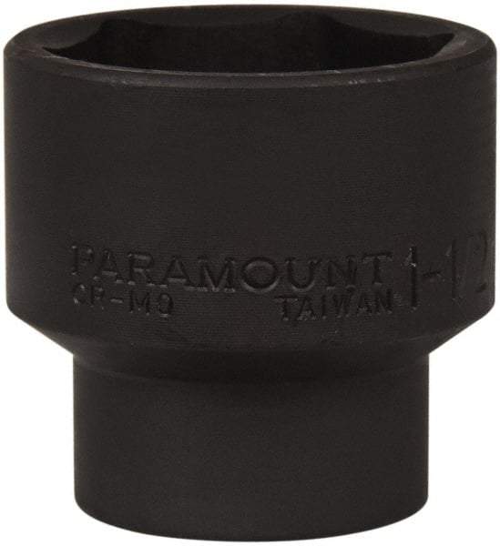 Paramount - 1/2" Drive 1-1/2" Standard Impact Socket - 6 Points, 2" OAL - USA Tool & Supply
