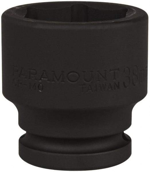 Paramount - 3/4" Drive 38mm Standard Impact Socket - 6 Points, 2-1/4" OAL - USA Tool & Supply