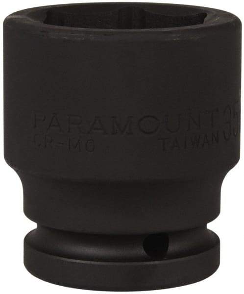 Paramount - 3/4" Drive 35mm Standard Impact Socket - 6 Points, 2-1/4" OAL - USA Tool & Supply