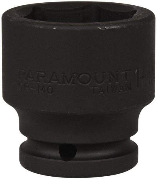 Paramount - 3/4" Drive 1-1/2" Standard Impact Socket - 6 Points, 2-1/4" OAL - USA Tool & Supply