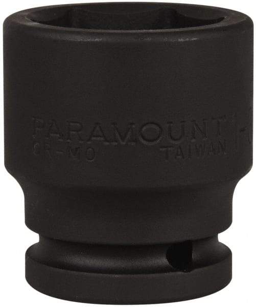 Paramount - 3/4" Drive 1-3/8" Standard Impact Socket - 6 Points, 2-1/4" OAL - USA Tool & Supply