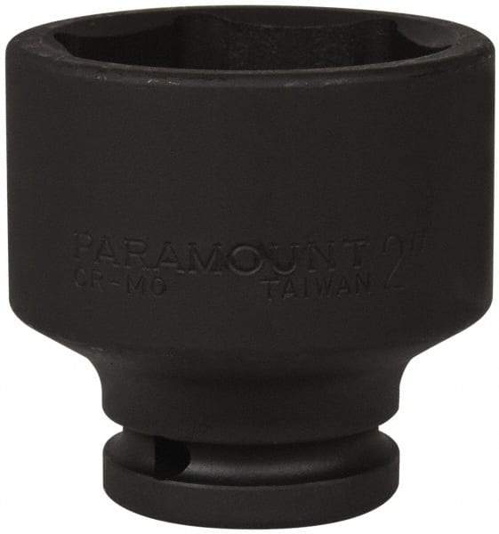 Paramount - 3/4" Drive 2" Standard Impact Socket - 6 Points, 2-11/16" OAL - USA Tool & Supply