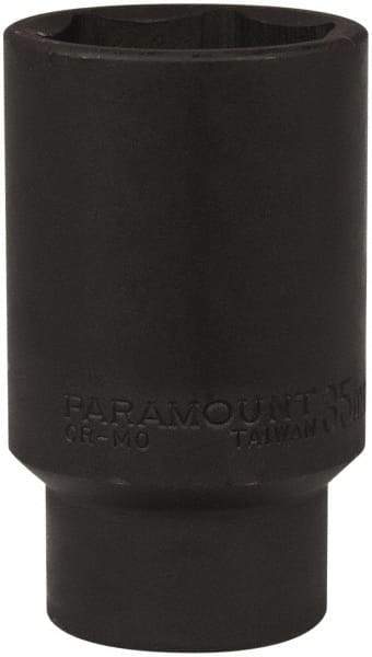 Paramount - 1/2" Drive 35mm Deep Impact Socket - 6 Points, 3-1/2" OAL - USA Tool & Supply