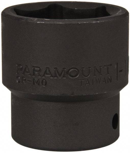 Paramount - 1/2" Drive 1-1/4" Standard Impact Socket - 6 Points, 2" OAL - USA Tool & Supply