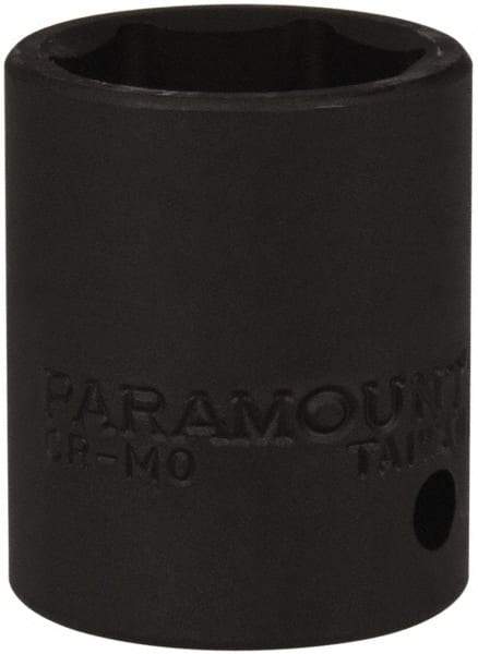 Paramount - 1/2" Drive 22mm Standard Impact Socket - 6 Points, 1-1/2" OAL - USA Tool & Supply
