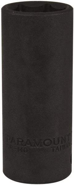 Paramount - 1/2" Drive 22mm Deep Impact Socket - 6 Points, 3-1/2" OAL - USA Tool & Supply