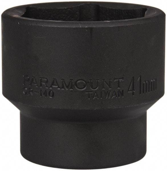 Paramount - 1/2" Drive 41mm Standard Impact Socket - 6 Points, 2-3/8" OAL - USA Tool & Supply