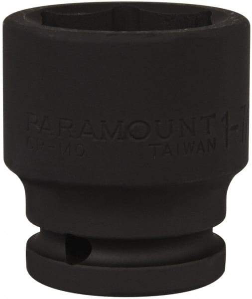 Paramount - 3/4" Drive 1-7/16" Standard Impact Socket - 6 Points, 2-1/4" OAL - USA Tool & Supply