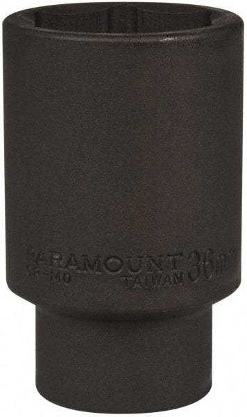 Paramount - 1/2" Drive 36mm Deep Impact Socket - 6 Points, 3-1/2" OAL - USA Tool & Supply