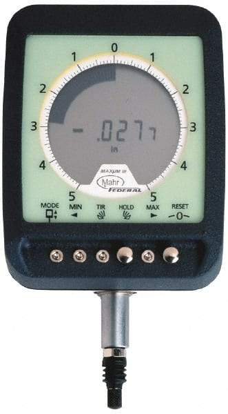 Mahr - 0 to 1.99mm Range, 0.0001 & 0.0005" Graduation, Electronic Drop Indicator - Accurate to 0.35%, English & Metric System, Digital Display - USA Tool & Supply