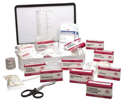 Ability One - 250 Piece, 25 Person, Full First Aid Kit - 10" Wide x 2-3/4" Deep x 14-1/2" High, Metal Case - USA Tool & Supply