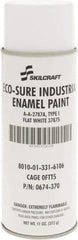 Ability One - White, Flat, Enamel Spray Paint - 8 to 10 Sq Ft per Can, 11 oz Container - USA Tool & Supply