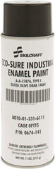 Ability One - Olive Drab, Gloss, Enamel Spray Paint - 8 to 10 Sq Ft per Can, 11 oz Container - USA Tool & Supply