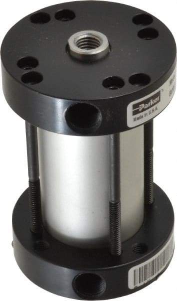 Parker - 1" Stroke x 1-1/8" Bore Double Acting Air Cylinder - 1/8 Port, 5/16-24 Rod Thread, -10 to 200°F - USA Tool & Supply