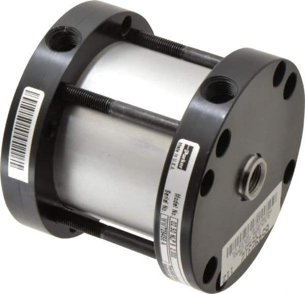 Parker - 2" Stroke x 2-1/2" Bore Double Acting Air Cylinder - 1/4 Port, 1/2-20 Rod Thread, -10 to 200°F - USA Tool & Supply