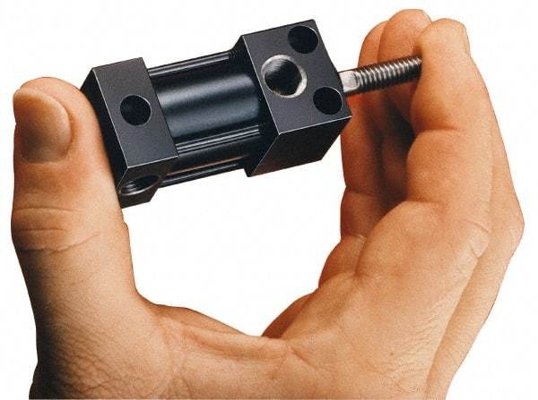 Parker - 3" Stroke x 1" Bore Double Acting Air Cylinder - 1/8 Port, 5/16-18 Rod Thread, 200 Max psi, -10 to 165°F - USA Tool & Supply