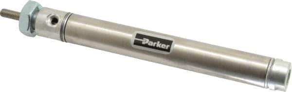 Parker - 3" Stroke x 9/16" Bore Double Acting Air Cylinder - 10-32 Port, 10-32 Rod Thread, 250 Max psi, 14 to 140°F - USA Tool & Supply