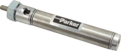 Parker - 2-1/2" Stroke x 3/4" Bore Double Acting Air Cylinder - 1/8 Port, 1/4-28 Rod Thread, 250 Max psi, 14 to 140°F - USA Tool & Supply