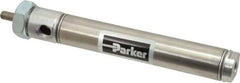 Parker - 3" Stroke x 3/4" Bore Double Acting Air Cylinder - 1/8 Port, 1/4-28 Rod Thread, 250 Max psi, 14 to 140°F - USA Tool & Supply