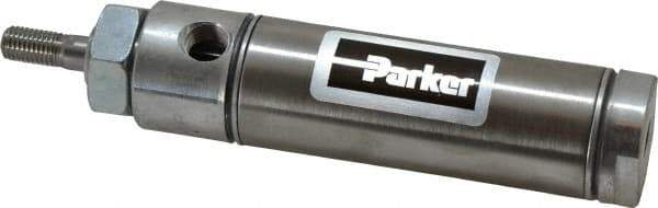 Parker - 1-1/2" Stroke x 1-1/16" Bore Double Acting Air Cylinder - 1/8 Port, 5/16-24 Rod Thread, 250 Max psi, 14 to 140°F - USA Tool & Supply