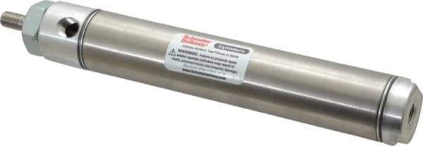 Parker - 4" Stroke x 1-1/16" Bore Double Acting Air Cylinder - 1/8 Port, 5/16-24 Rod Thread, 250 Max psi, 14 to 140°F - USA Tool & Supply