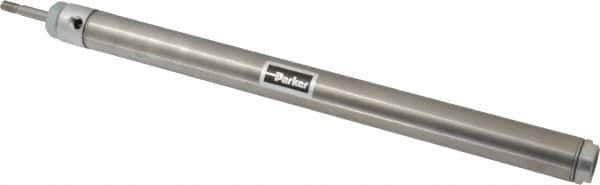 Parker - 12" Stroke x 1-1/16" Bore Double Acting Air Cylinder - 1/8 Port, 5/16-24 Rod Thread, 250 Max psi, 14 to 140°F - USA Tool & Supply