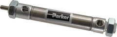 Parker - 2" Stroke x 3/4" Bore Double Acting Air Cylinder - 1/8 Port, 1/4-28 Rod Thread, 250 Max psi, 14 to 140°F - USA Tool & Supply