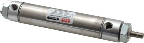 Parker - 3" Stroke x 1-1/16" Bore Double Acting Air Cylinder - 1/8 Port, 5/16-24 Rod Thread, 250 Max psi, 14 to 140°F - USA Tool & Supply