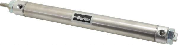 Parker - 8" Stroke x 1-1/16" Bore Double Acting Air Cylinder - 1/8 Port, 5/16-24 Rod Thread, 250 Max psi, 14 to 140°F - USA Tool & Supply