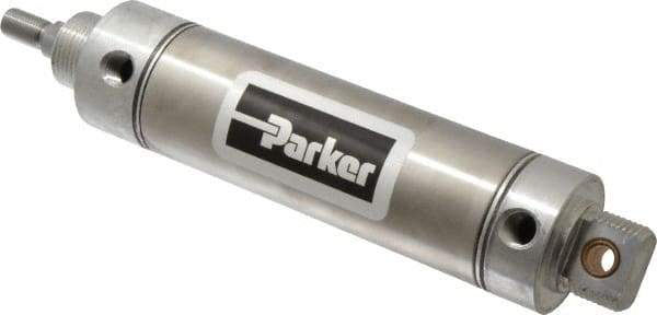 Parker - 4" Stroke x 2" Bore Double Acting Air Cylinder - 1/4 Port, 1/2-20 Rod Thread, 250 Max psi, 14 to 140°F - USA Tool & Supply