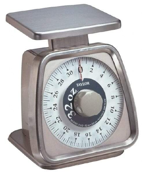 Taylor - 5 Lb. Capacity, Analog Dial Portion Control Scale - 1/16 Lb./ 1 oz. Graduation, 6 x 5" Platform - USA Tool & Supply