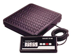 Taylor - 12" x 12" Wide Base, 400 Lb Capacity, LCD with 6' Cable Receiving Scale - Steel Tread Plate Platform - USA Tool & Supply