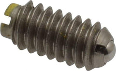 Gibraltar - 1/4-20, 0.125" Ball Diam, 17/32" Body Length, 0.035" Max Ball Reach, Threaded Ball Plunger - Stainless Steel Body, Stainless Steel Ball, 4 Lb Initial End Force, 12 Lb Final End Force, Locking Element - USA Tool & Supply