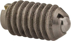 Gibraltar - 5/16-18, 0.156" Ball Diam, 37/64" Body Length, 0.04" Max Ball Reach, Threaded Ball Plunger - Stainless Steel Body, Stainless Steel Ball, 6 Lb Initial End Force, 17 Lb Final End Force, Locking Element - USA Tool & Supply