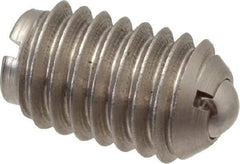 Gibraltar - 3/8-16, 0.187" Ball Diam, 5/8" Body Length, 0.048" Max Ball Reach, Threaded Ball Plunger - Stainless Steel Body, Stainless Steel Ball, 6 Lb Initial End Force, 21 Lb Final End Force - USA Tool & Supply