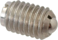 Gibraltar - 1/2-13, 0.281" Ball Diam, 3/4" Body Length, 0.072" Max Ball Reach, Threaded Ball Plunger - Stainless Steel Body, Stainless Steel Ball, 6 Lb Initial End Force, 30 Lb Final End Force - USA Tool & Supply