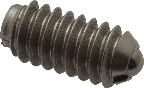 Gibraltar - 1/4-20, 0.125" Ball Diam, 17/32" Body Length, 0.035" Max Ball Reach, Threaded Ball Plunger - Stainless Steel Body, Stainless Steel Ball, 2 Lb Initial End Force, 4 Lb Final End Force - USA Tool & Supply