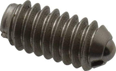 Gibraltar - 1/4-20, 0.125" Ball Diam, 17/32" Body Length, 0.035" Max Ball Reach, Threaded Ball Plunger - Stainless Steel Body, Stainless Steel Ball, 2 Lb Initial End Force, 4 Lb Final End Force - USA Tool & Supply